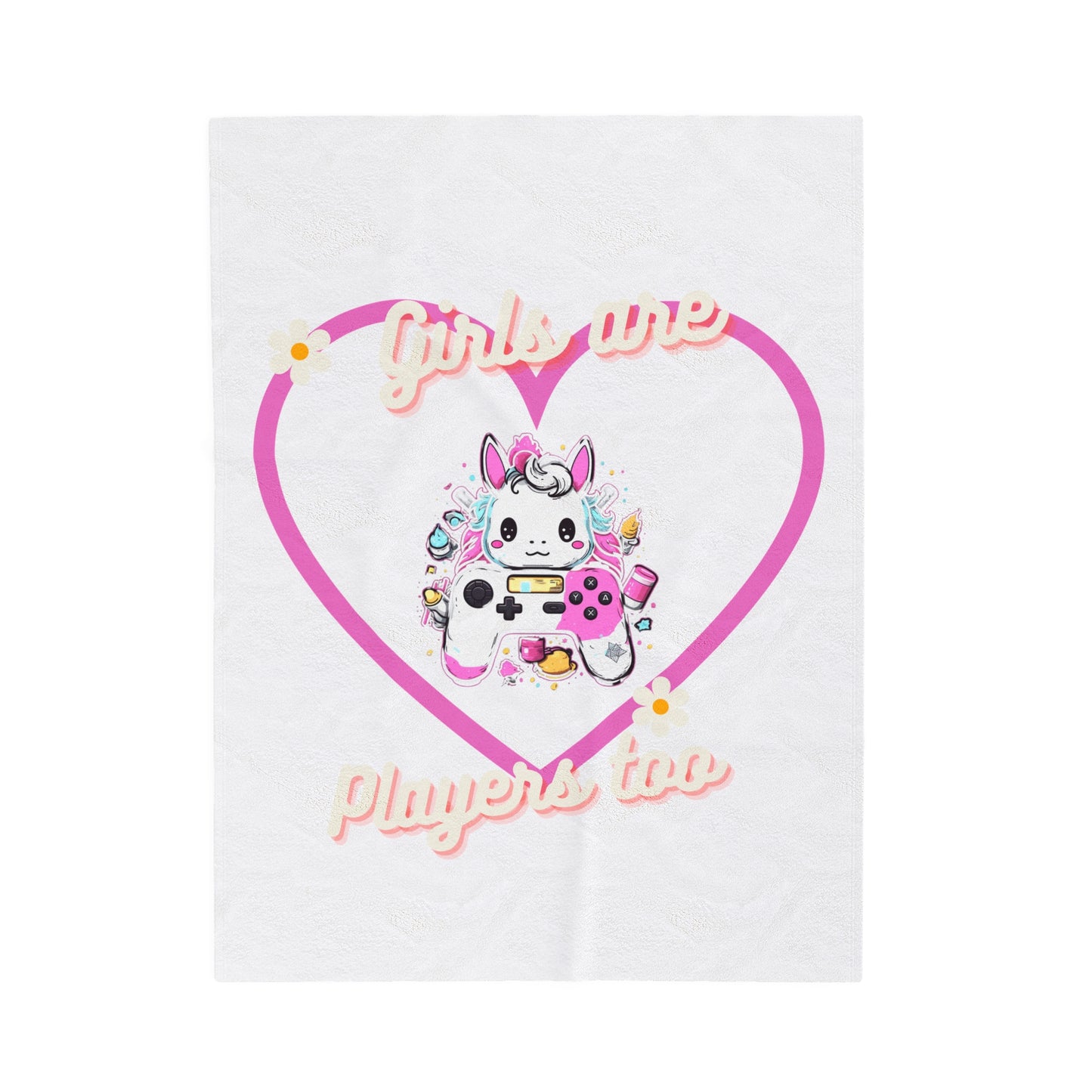 Girls Are Players Too Plush Velveteen Blanket