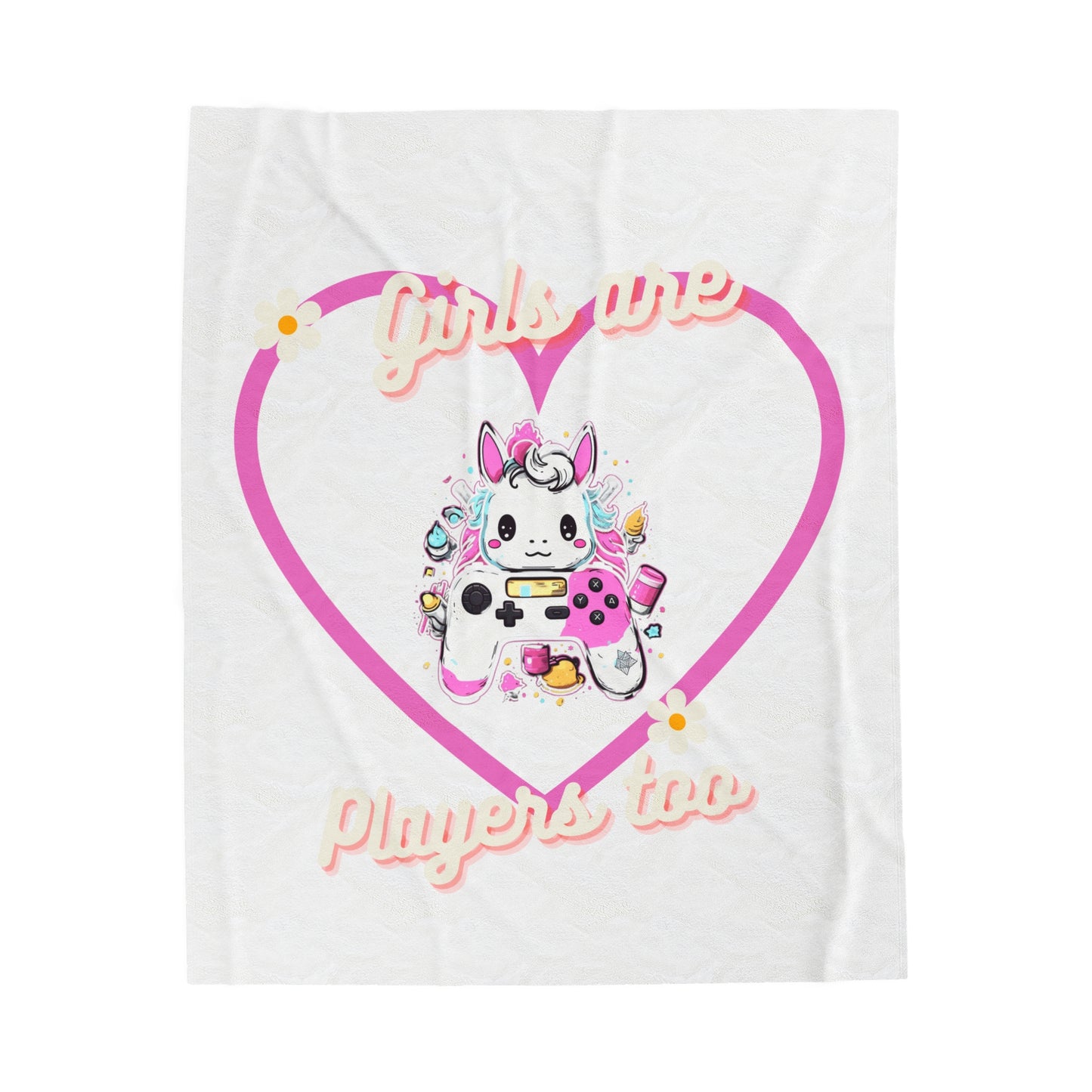 Girls Are Players Too Plush Velveteen Blanket