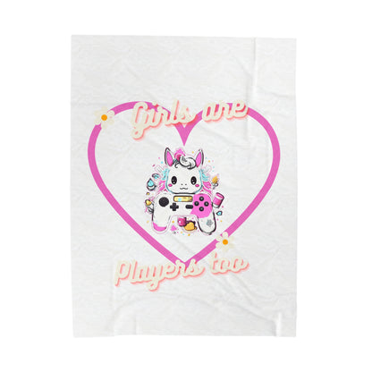 Girls Are Players Too Plush Velveteen Blanket